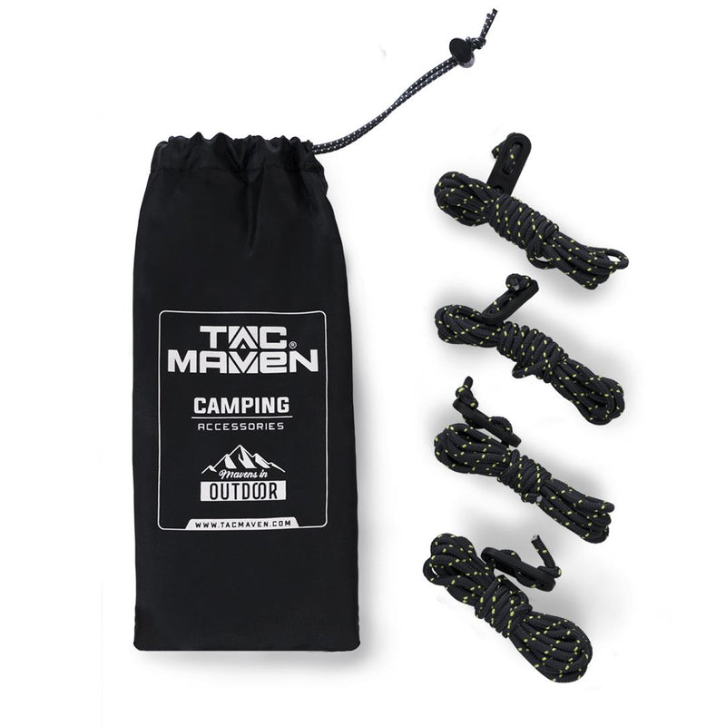 Jeu de 4 cordelettes Tac Maven de 2,2 m en polyester 7 brins avec tendeur POM