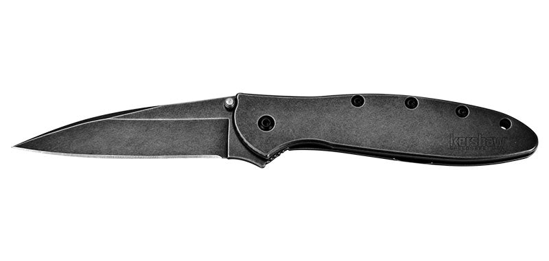 Couteau pliant Kershaw Leek Blackwash 1660 acier 14C28N lame 76 mm