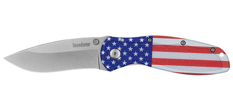 Couteau pliant Kershaw Blur USA Flag 1670 acier 14C28N lame 86 mm