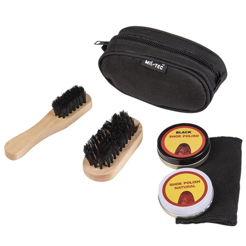 Kit complet d'entretien chaussures Mil-Tec en pochette nylon