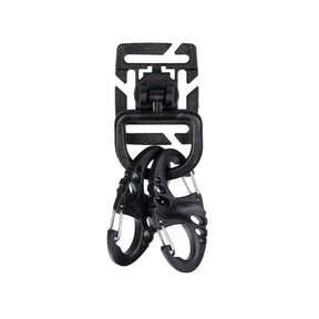 Kit de fixation MOLLE Mil-Tec en polyoxyméthylène avec 4 mousquetons en S et 2 D-Ring Duraflex pivotants 360°