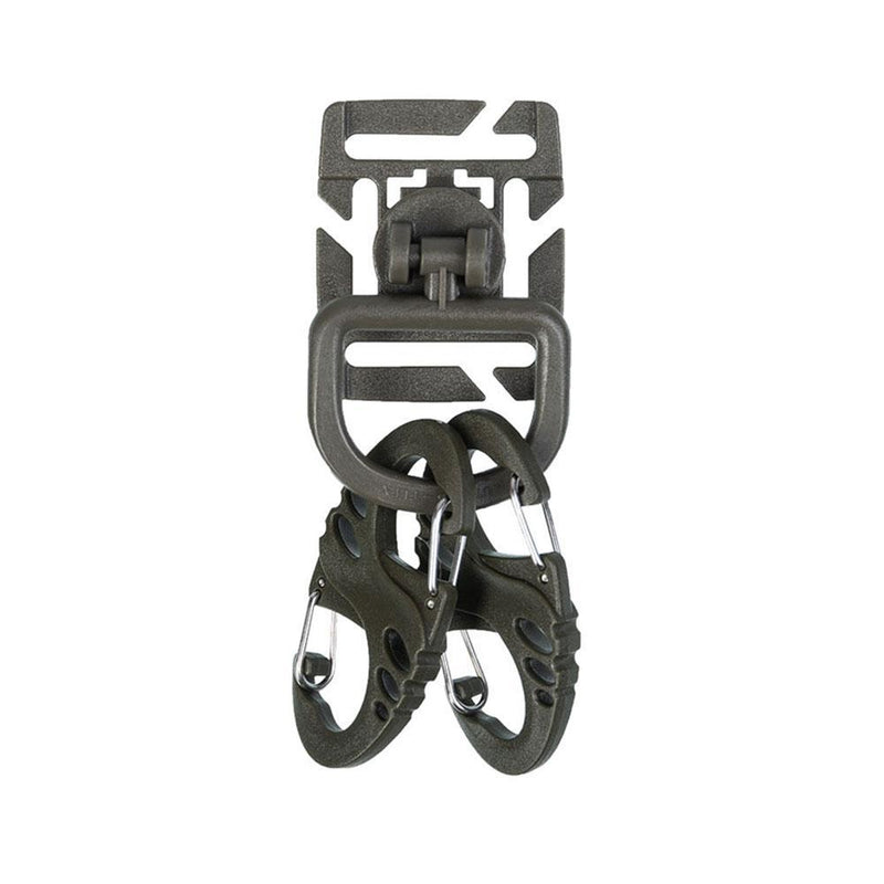 Kit de fixation MOLLE Mil-Tec en polyoxyméthylène avec 4 mousquetons en S et 2 D-Ring Duraflex pivotants 360°