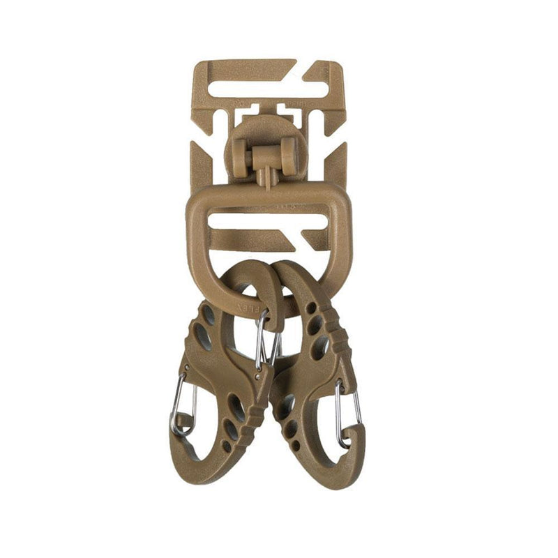 Kit de fixation MOLLE Mil-Tec en polyoxyméthylène avec 4 mousquetons en S et 2 D-Ring Duraflex pivotants 360°