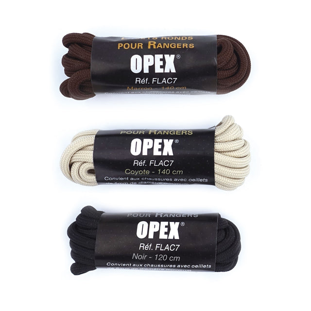 Lacets ronds pour rangers OPEX 100 % polyester pour œillets de 5 mm minimum