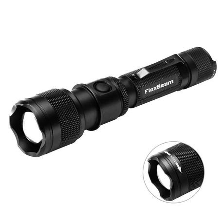 Lampe torche Powertac FlexBeam 1 200 lumens à faisceau réglable portée 700 mètres