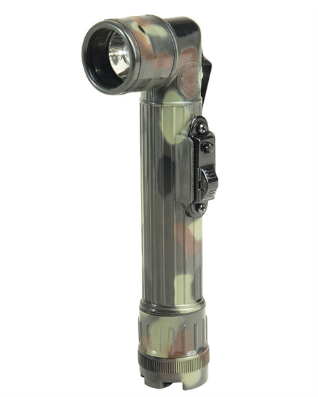 Lampe torche coudée à LED type US Mil-Tec 21 cm sur 2 piles D avec quatre filtres