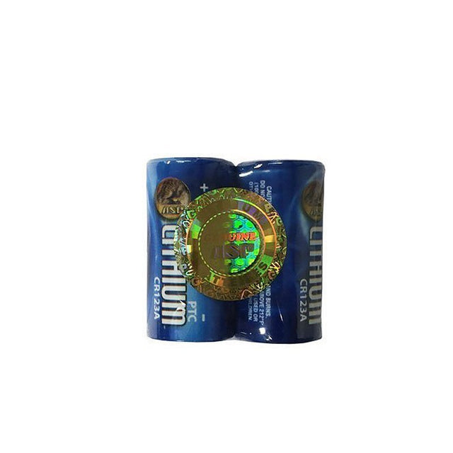 Lot de 2 piles lithium CR123A 3 V ASP à protection PTC et évent de sécurité intégré