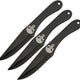 Lot de 3 couteaux de lancer Rite Edge Skull Thrower monobloc lame 102 mm