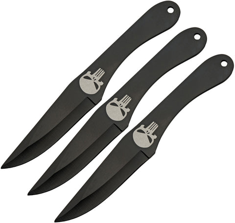 Lot de 3 couteaux de lancer Rite Edge Skull Thrower monobloc lame 102 mm