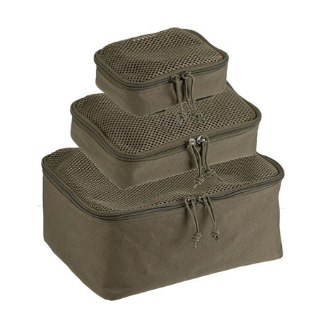 Lot de 3 pochettes de rangement Mil-Tec à couvercle mesh polyester PVC avec fixation MOLLE