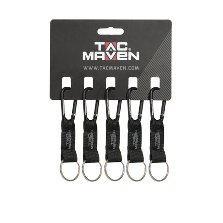 Lot de 5 mousquetons utilitaires Tac Maven en aluminium dormant de 5 mm avec anneau