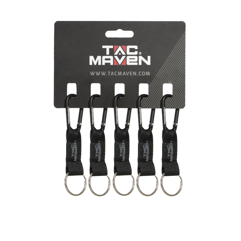 Lot de 5 mousquetons utilitaires Tac Maven en aluminium dormant de 5 mm avec anneau