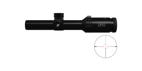 Lunette GPO Tactical 1-6x24 grossissement 1-6 x 24 mm champ 38 m - 6,3 m à 100 mètres