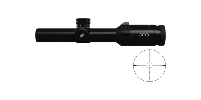 Lunette GPO Tactical 1-6x24 grossissement 1-6 x 24 mm champ 38 m - 6,3 m à 100 mètres