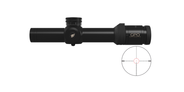 Lunette GPO Tactical 1-8x24 grossissement 1-8 x 24 mm champ 35 m - 4,4 m à 100 mètres