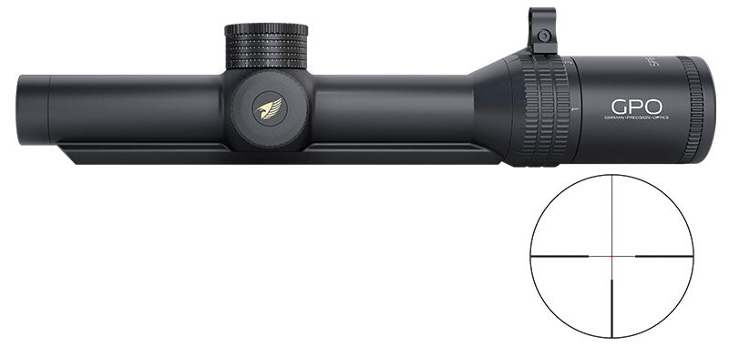 Lunette Rail GPO Spectra 6X 1-6x24 grossissement 1-6 x 24 mm champ 42 m - 7 m à 100 mètres