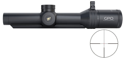 Lunette rail GPO Spectra 8X 1-8x24 grossissement 1-8 x 24 mm champ 40,4 m - 4,8 m à 100 mètres