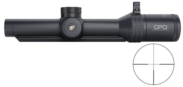 Lunette rail GPO Spectra 8X 1-8x24 grossissement 1-8 x 24 mm champ 40,4 m - 4,8 m à 100 mètres