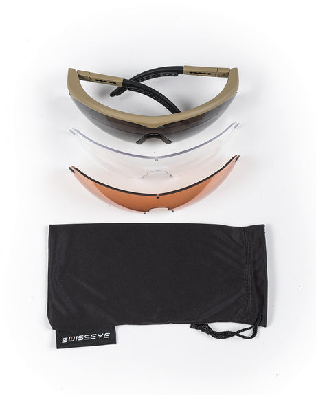 Lunettes de protection Swiss Eye Raptor taille moyenne EN 166 et pochette microfibre