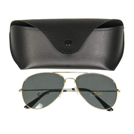 Lunettes de soleil Mil-Tec Pilot US monture laiton verres polycarbonate avec étui