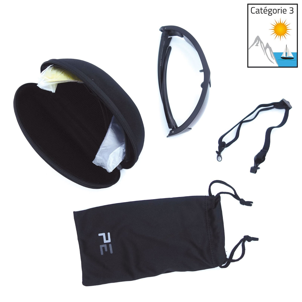 Lunettes de soleil monture TR90 verres 2 mm antibuée et traités antirayures