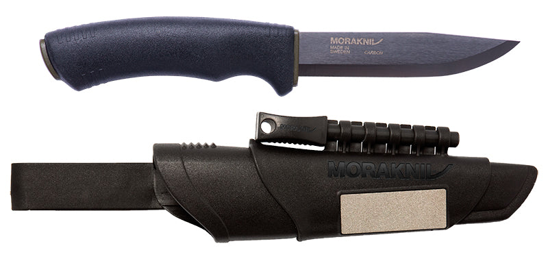 Couteau à lame fixe Morakniv Bushcraft Survival BlackBlade carbone allume-feu et affûteur