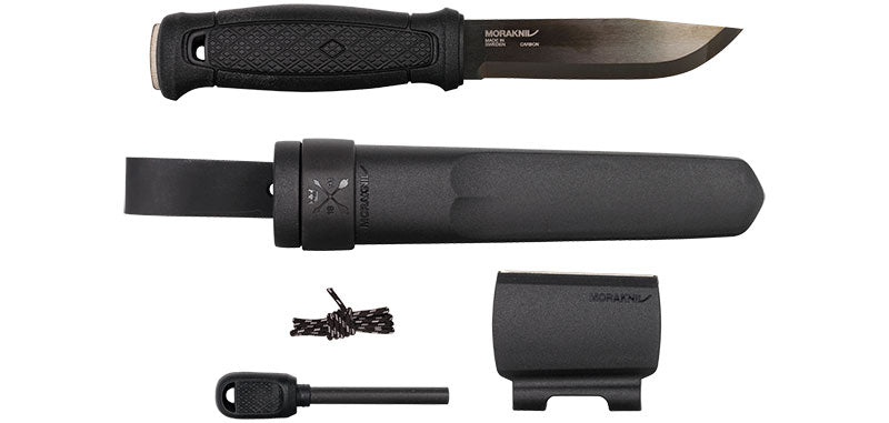 Couteau à lame fixe Morakniv Garberg BlackBlade carbone avec kit de survie soie pleine 109 mm