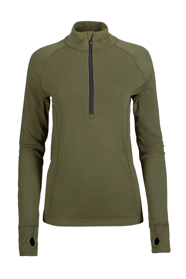 Maillot de corps col à glissière 3/4 femme Brynje Arctic laine mérinos 220 g/m² double épaisseur