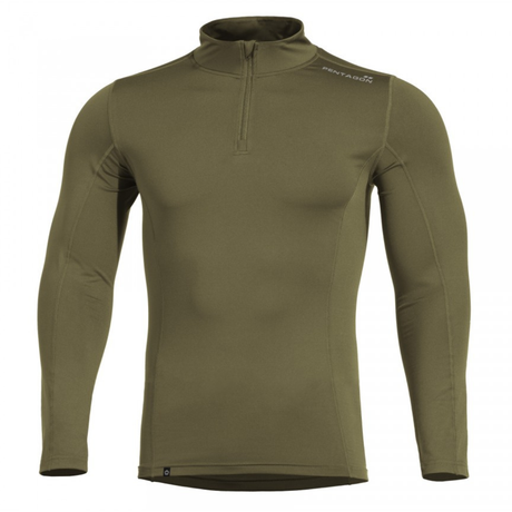 Maillot thermorégulateur Pentagon Pindos demi-fermeture envers micropolaire col montant