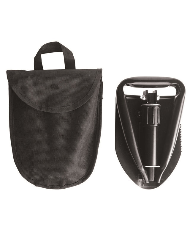 Mini pelle pliable Mil-Tec en acier au carbone 740 g lame 15,5 x 12 cm avec housse