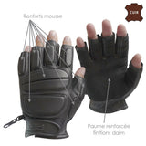 Mitaines tactiques SWAT SD en cuir de vache renforts mousse poignets réglables