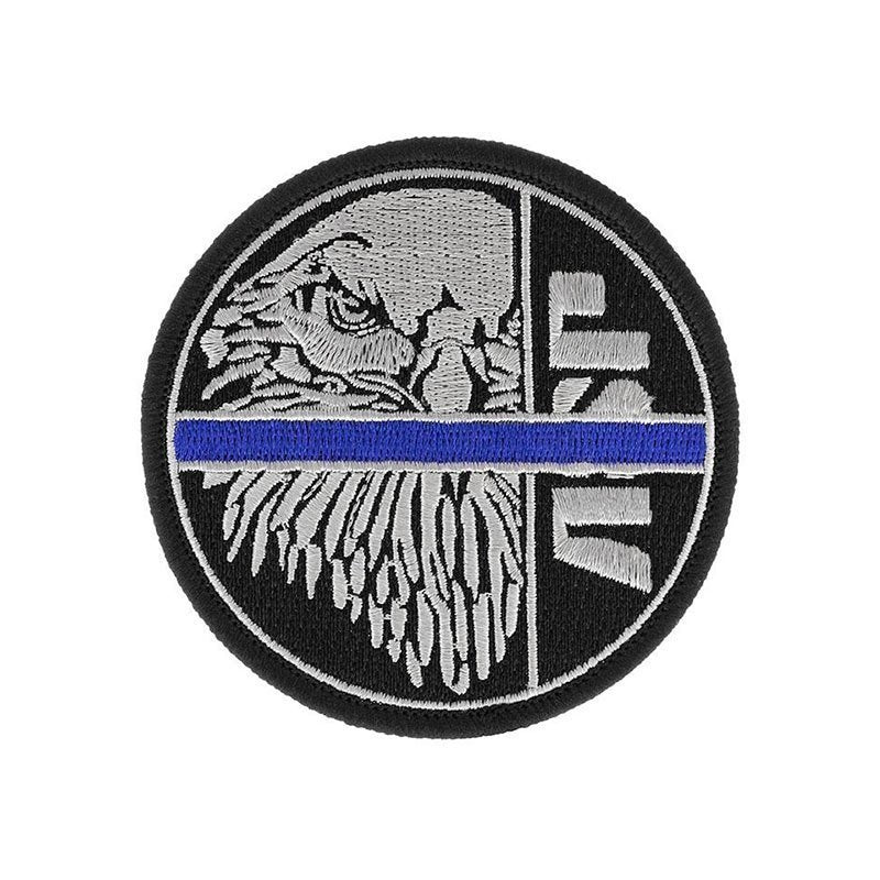 Morale patch Blue Line ASP, aigle brodé sur disque auto-agrippant de 7,62 cm