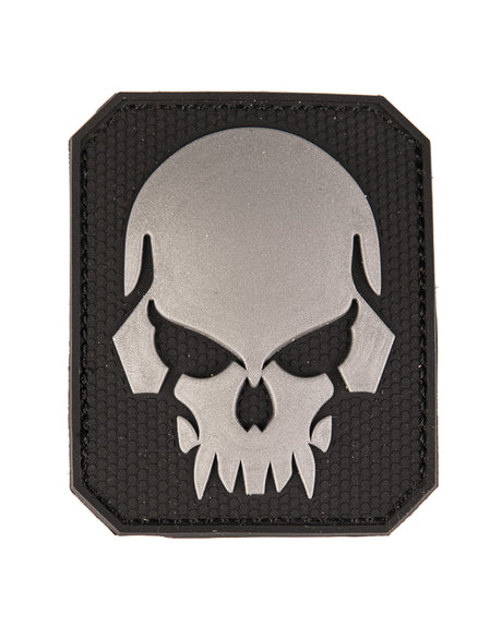 Morale patch tête de mort grand format Mil-Tec 3D PVC 7,6 x 6,3 cm 13 g auto-agrippant