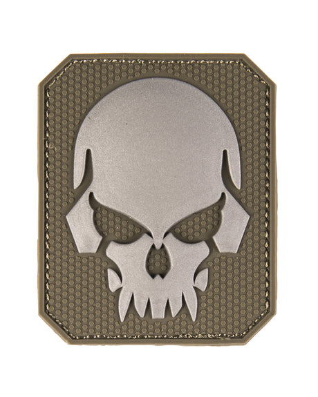 Morale patch tête de mort grand format Mil-Tec 3D PVC 7,6 x 6,3 cm 13 g auto-agrippant