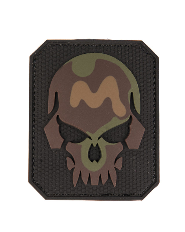 Morale patch tête de mort grand format Mil-Tec 3D PVC 7,6 x 6,3 cm 13 g auto-agrippant