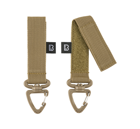Mousqueton Brandit rotatif triangulaire à sangle pour ceinturon et MOLLE lot de 2