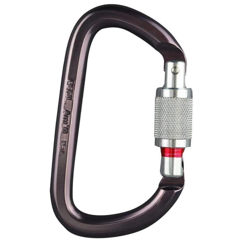 Mousqueton Petzl Am'D à verrouillage à vis, aluminium 27 kN, ouverture 25 mm