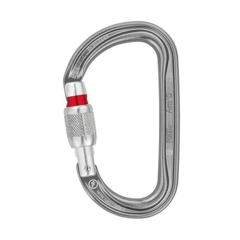 Mousqueton Petzl Am'D à verrouillage à vis, aluminium 27 kN, ouverture 25 mm