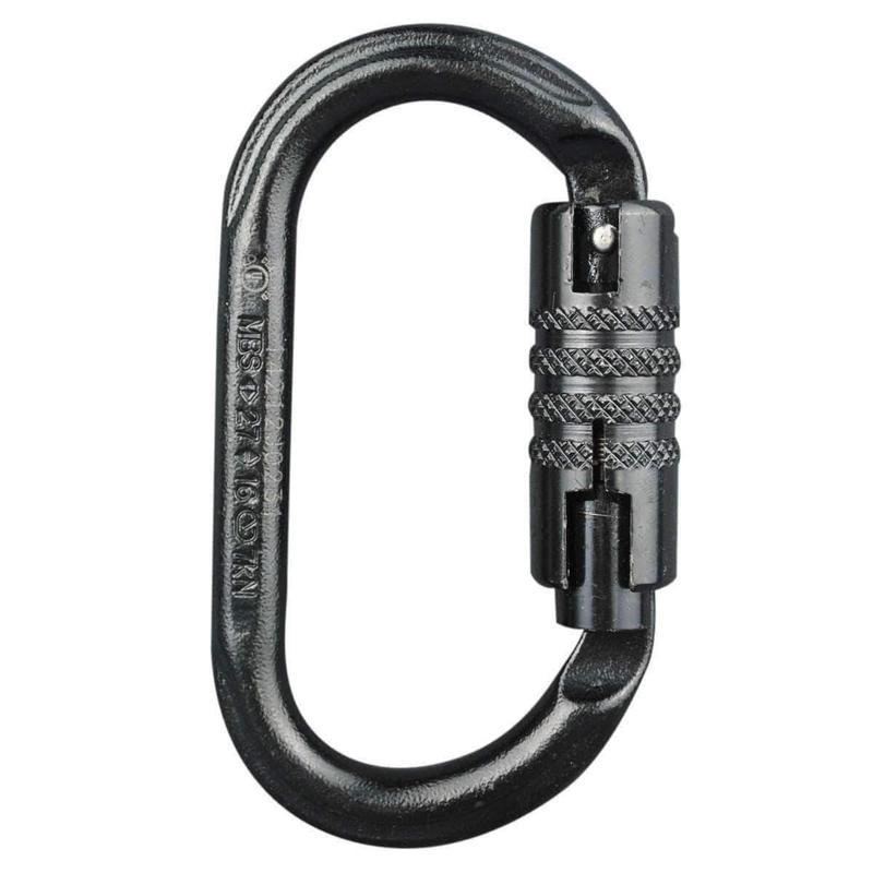 Mousqueton acier Petzl Oxan à verrouillage automatique triple action, 38 kN