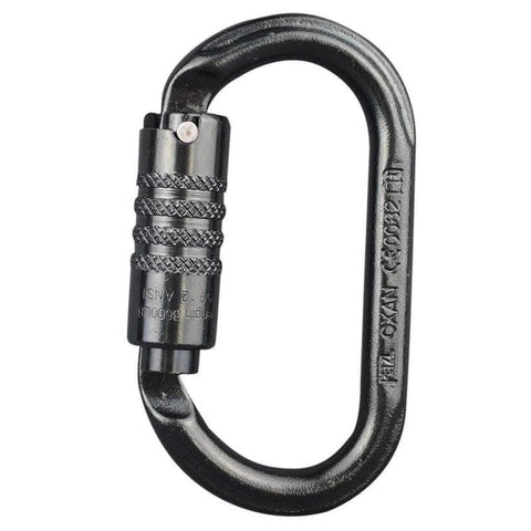 Mousqueton acier Petzl Oxan à verrouillage automatique triple action, 38 kN
