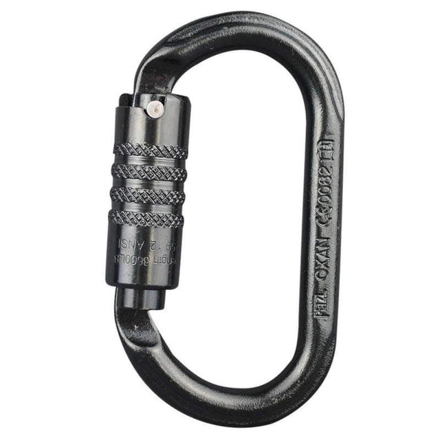 Mousqueton acier Petzl Oxan à verrouillage automatique triple action, 38 kN