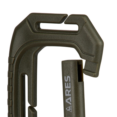 Mousqueton tressé en paracorde Ares 19 cm avec anneau spirale métallique