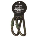 Mousquetons utilitaires Mil-Tec Tactical alliage aluminium 8 cm vendus par paire (non certifiés escalade ni secours)