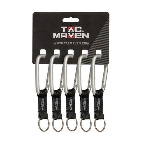 Mousquetons utilitaires Tac Maven en aluminium 8 mm lot de 5 avec anneau de service