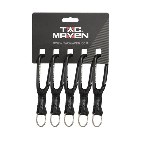 Mousquetons utilitaires Tac Maven en aluminium 8 mm lot de 5 avec anneau de service