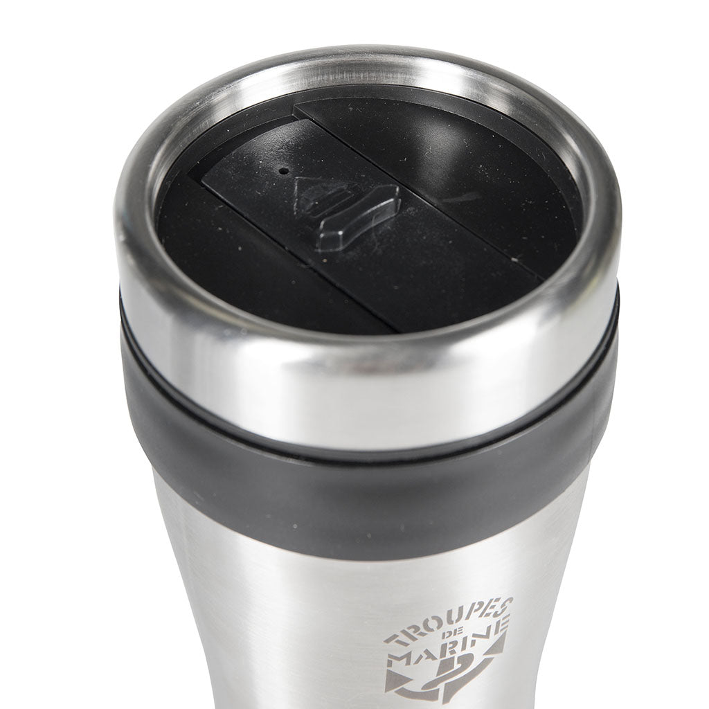 Mug métal Ares gravé aux armes des troupes de marine pour le quart quotidien