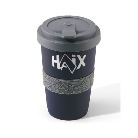 Mug nomade Haix 2Go en porcelaine avec bandeau silicone et couvercle hermétique