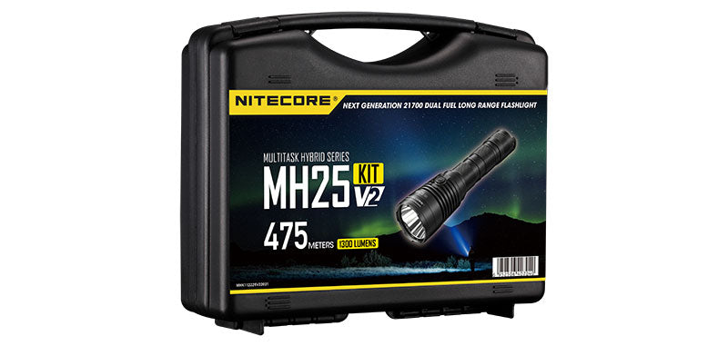 Lampe torche Nitecore MH25 V2 en kit 1 300 lumens portée 475 m rechargeable USB-C étanche IP68