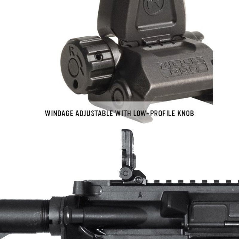 Organe de visée arrière MBUS Pro Magpul en acier traité rabattable de 28 g