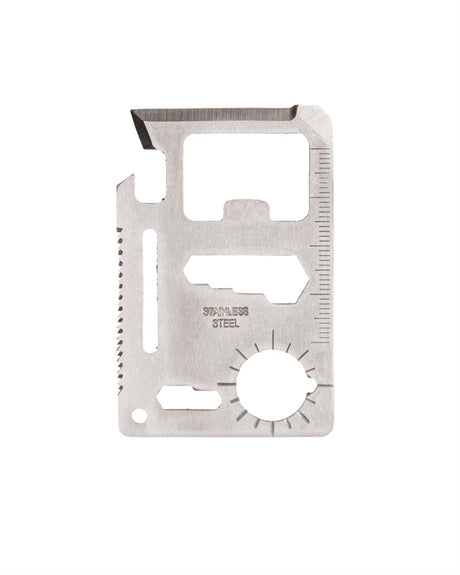 Outil multifonctions Mil-Tec carte de survie 11 fonctions en acier inoxydable avec housse